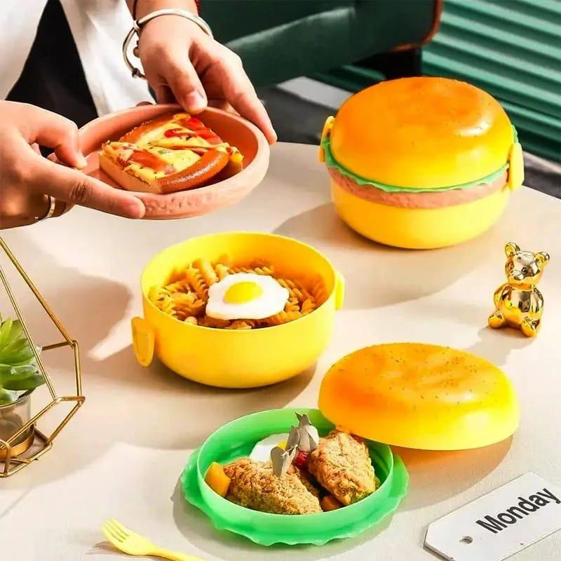 Unique Design Burger Shape Lunch Box for Kids -🍔