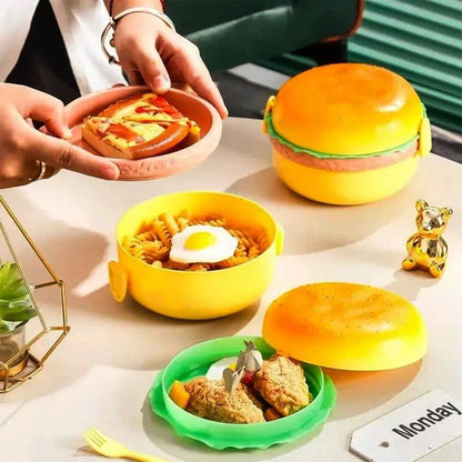 Unique Design Burger Shape Lunch Box for Kids -🍔
