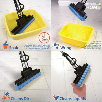 Super Absorbent PVA Quick Cleaning Mop with Squeezing Technology Floor Sponge Cleaning Wet Mop Squeeze Sponge Mop Floor Cleaning Squeeze Mop