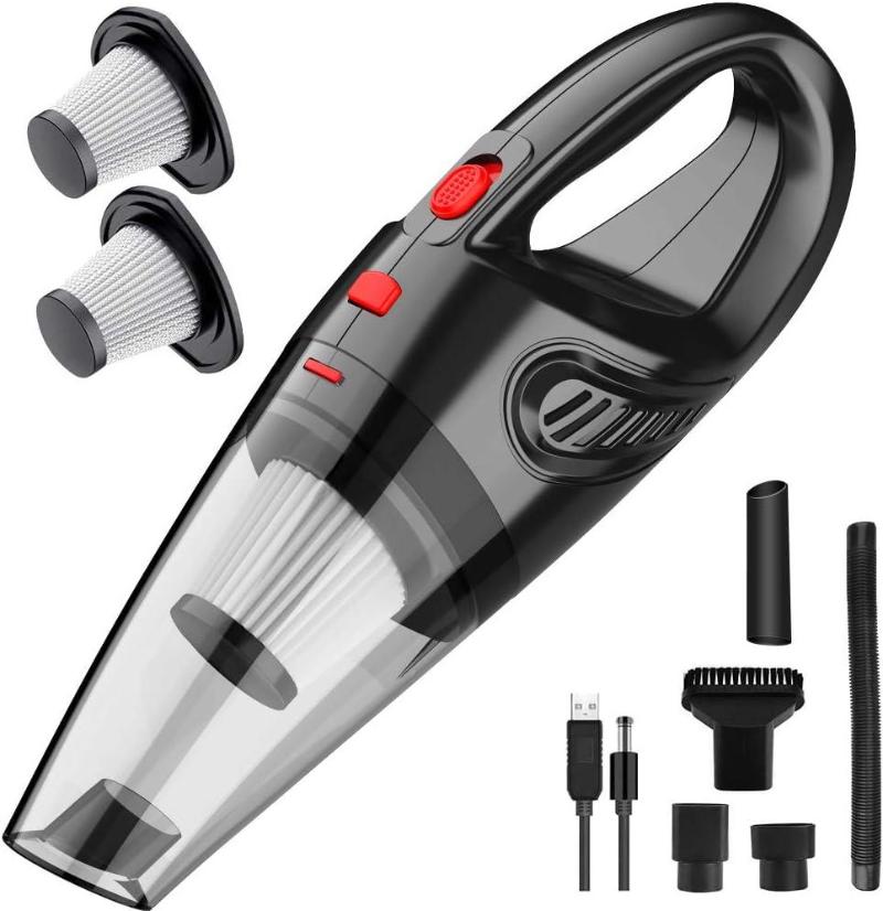 Handheld Vacuum, Hand Vacuum Cordless with High Power, Mini Vacuum Cleaner Handheld Rechargeable for Home and Car Cleaning