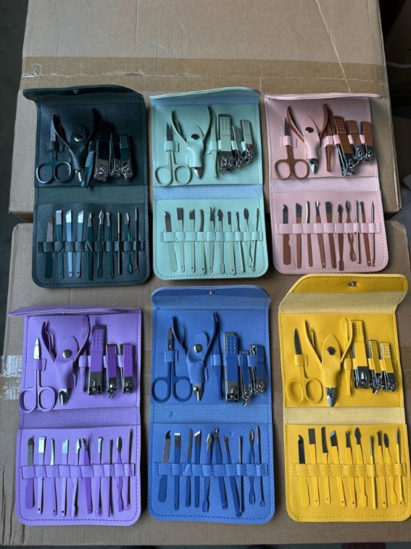 16 PCS Professional Manicure Set Full Function Kit Stainless Steel Pedicure Sets With Leather Portable Case