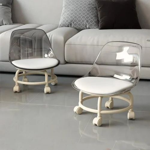 Rotatable Transparent Heavy Duty Chair with Wheels