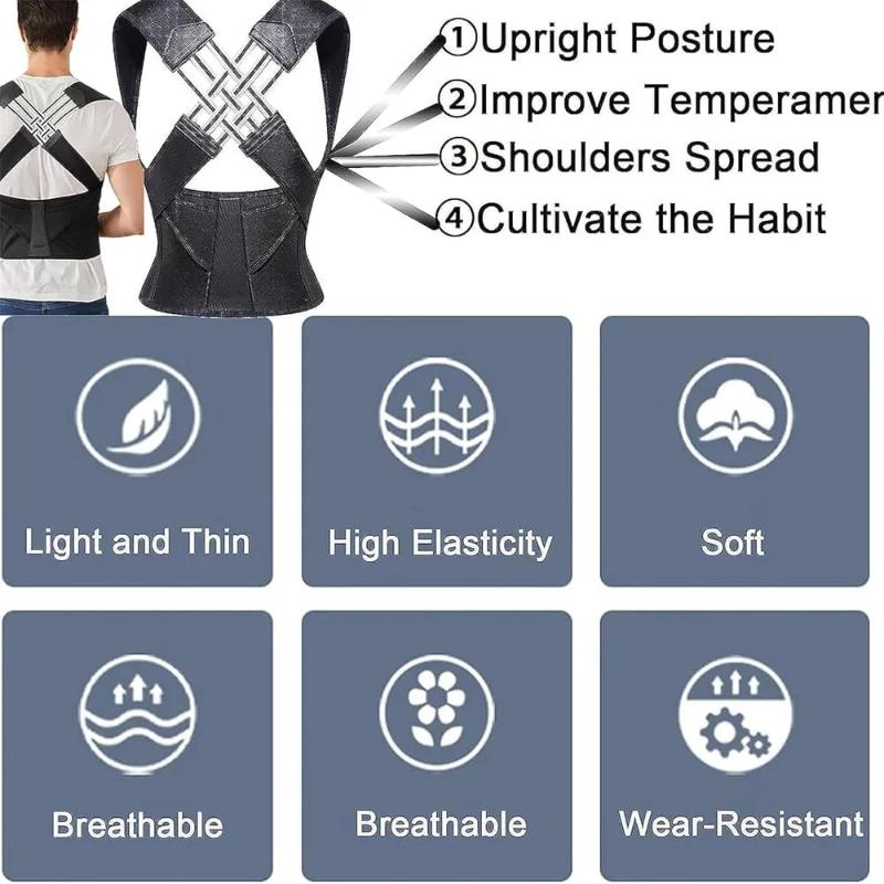 Adjustable Back Posture Belt: Unisex Posture Corrector for Office, Home & Gym