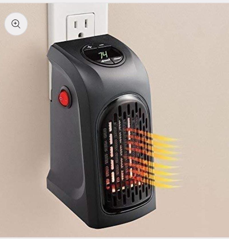 Wall-Mounted Small Space Heater 800W Compact Heater with Adjustable Thermostat