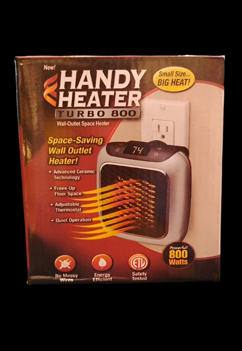 Wall-Mounted Small Space Heater 800W Compact Heater with Adjustable Thermostat