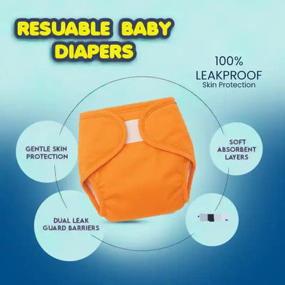 Reusable Comfy baby Diaper   ( Random Colours 🤩)