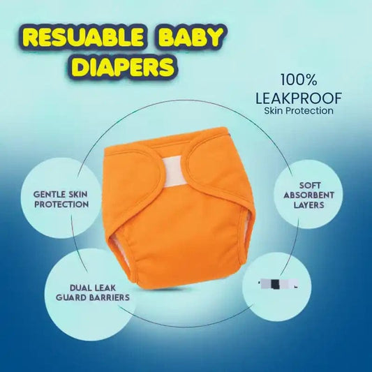 Reusable Comfy baby Diaper   ( Random Colours 🤩)