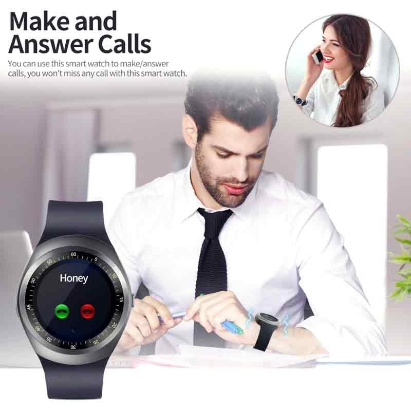 Smart watch y1 for ios and android with camera