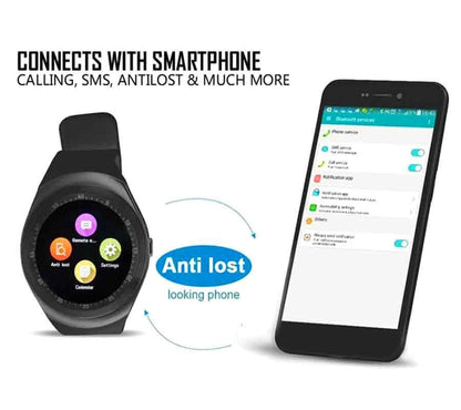 Smart watch y1 for ios and android with camera