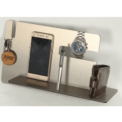 Phone docking station wallet watches holder