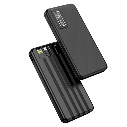 Aspor A300 Power Bank Original 10000mah Li-Polymer Battery 4 In1  Black