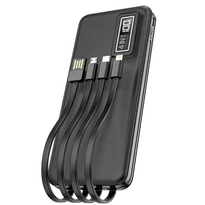 Aspor A300 Power Bank Original 10000mah Li-Polymer Battery 4 In1  Black