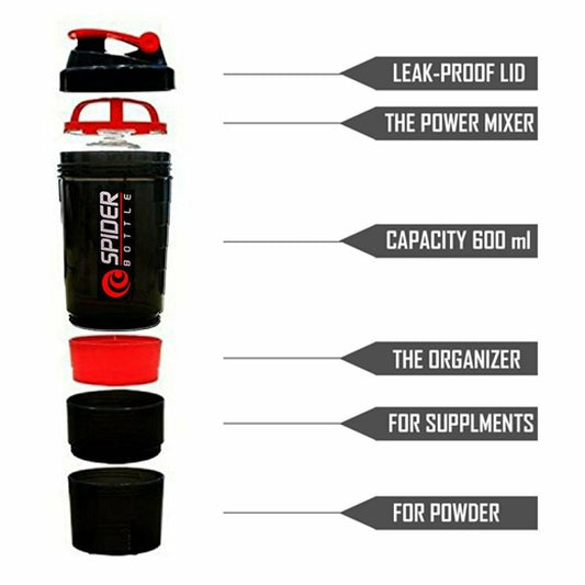 Spider smart protein shaker bottle for gym & sports