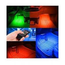 4-Piece 8 Color LED Interior Lighting Kit For Car With Sound Active Function, Wireless IR Remote Control