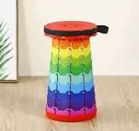 Folding Telescopic Stool Storage Stool Outdoor Travel Folding Stool Adjustable Plastic