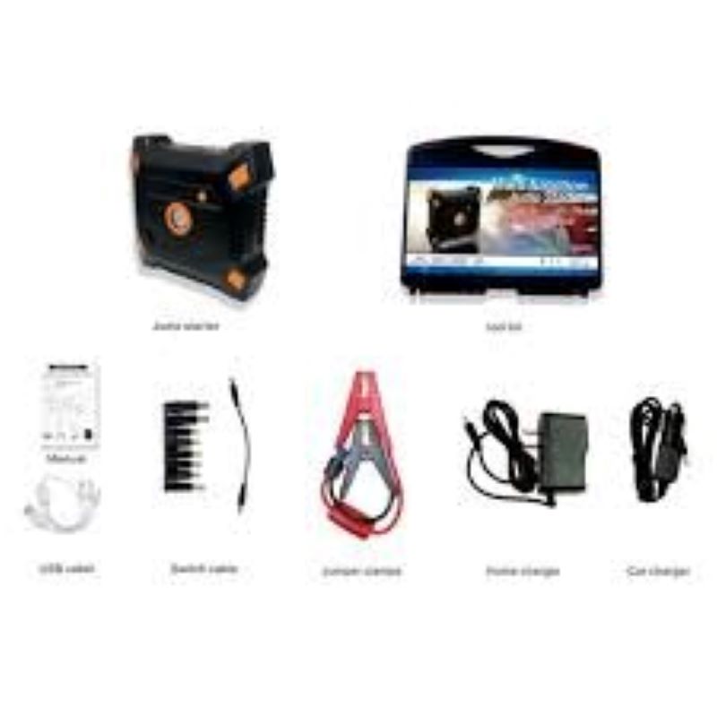 Portable starter battery booster multifunction car jump starter 12v with emergency tools air compressor