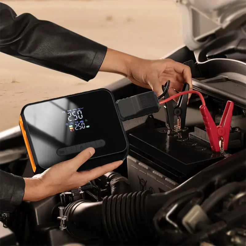 8000 MAh portable car Jump starter with air compressor USB led light