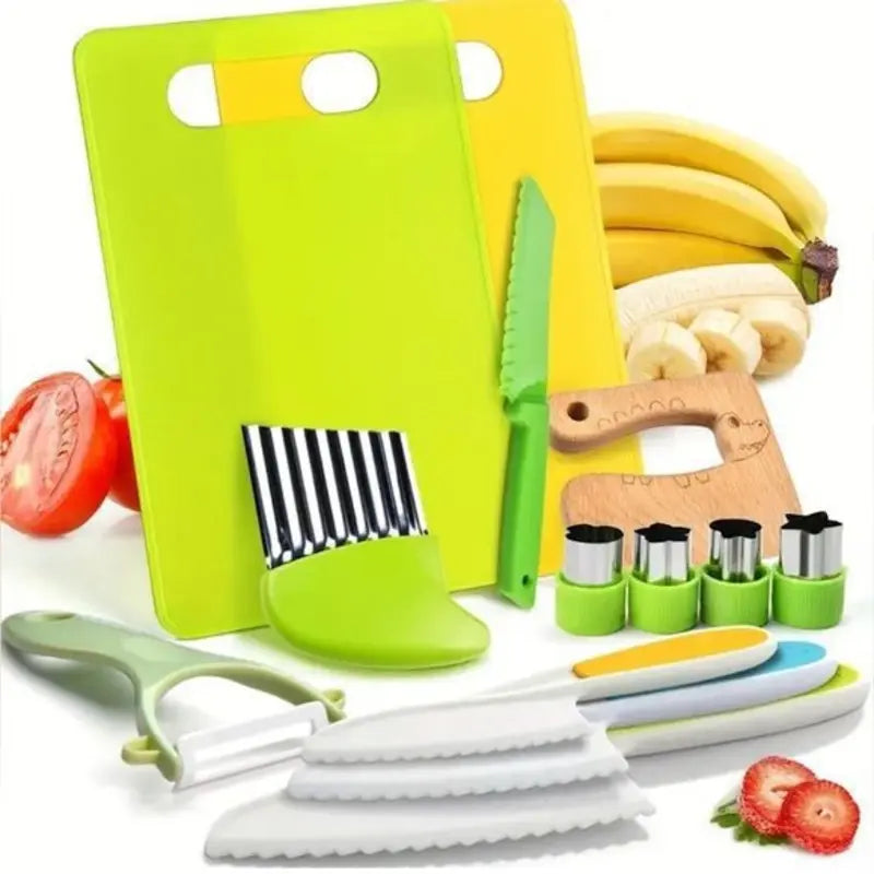 Kids knife set for learning real cooking safe kitchen tools