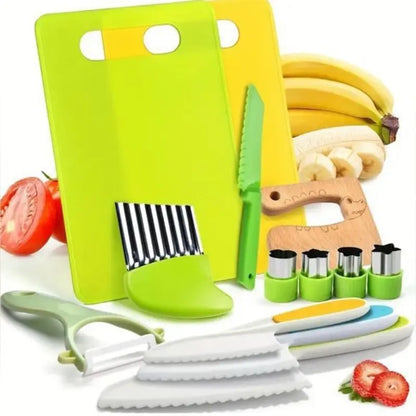 Kids knife set for learning real cooking safe kitchen tools