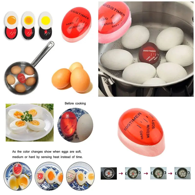 Red egg timer heat sensitive soft hard boiled indicator