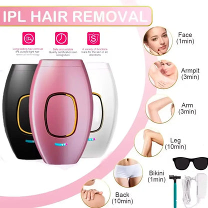 Portable ipl hair removal device permanent laser epilator kit
