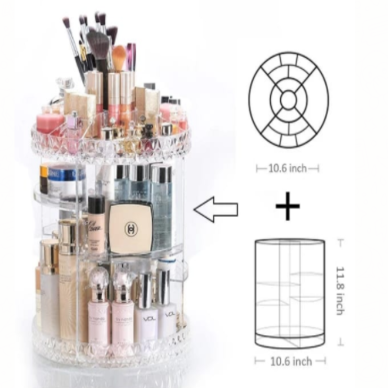 ROUND ACRYLIC MAKEUP ORGANIZER