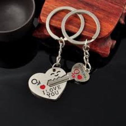 I love you letter key chain heart key ring