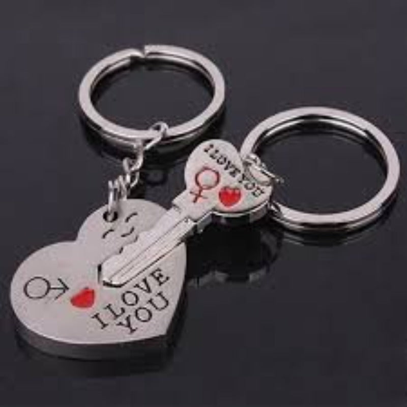 I love you letter key chain heart key ring