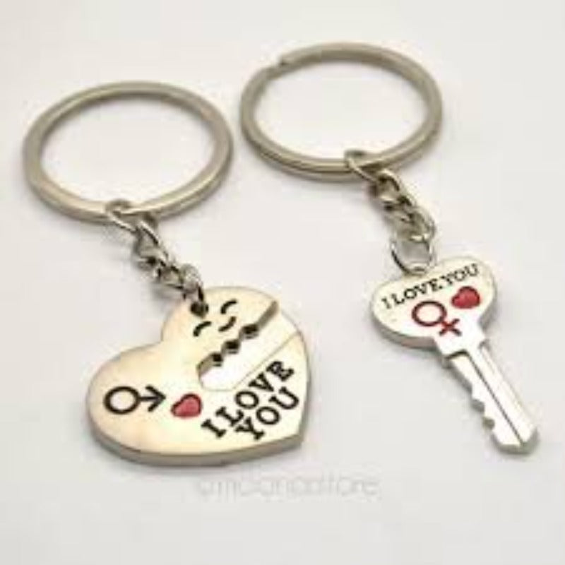 I love you letter key chain heart key ring