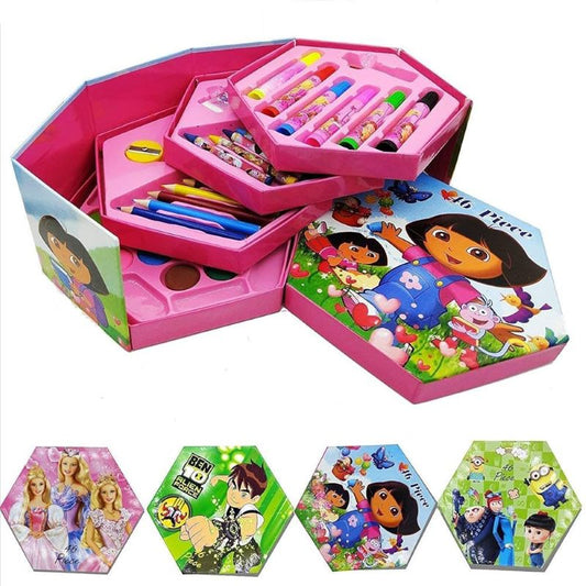 46-in-1 Kids Art Box – Painting & Coloring Set with Crayons, Pencils, Watercolors & Markers