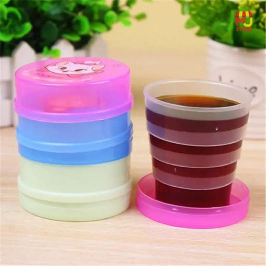 Compact Folding Travel Cup Portable Plastic Folding Magic Glass(Pack Of 6)