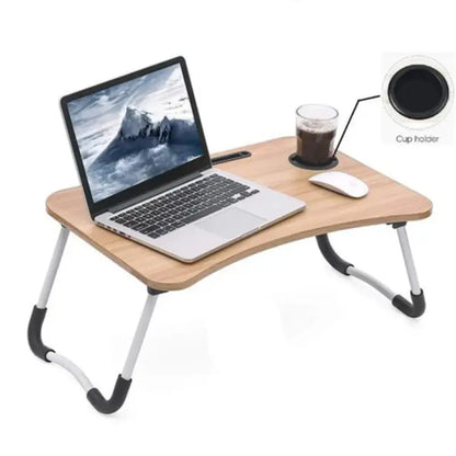 Portable Folding Laptop Table with Cup Holder & Mobile Stand