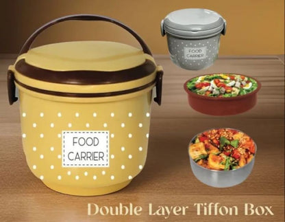 Food carrier double layer tiffon lunch box