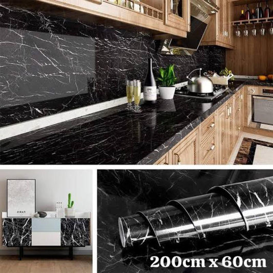 Black Marble Shade Self Adhesive Roll Size 200cm*60cm