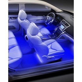 4-Piece 8 Color LED Interior Lighting Kit For Car With Sound Active Function, Wireless IR Remote Control