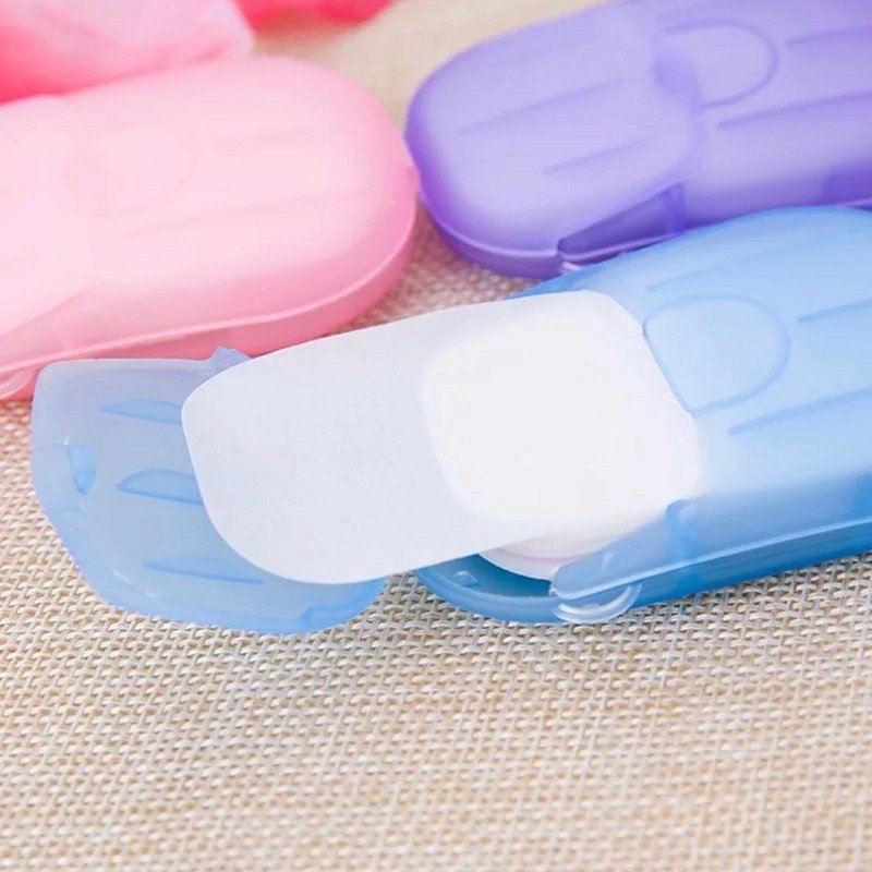 Pack of 4 portable hand wash box soap paper scented foam