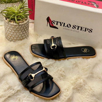 Buckle Chic Women’s Dou Flats  Elegant Slip On Shoes (Size 36–42)