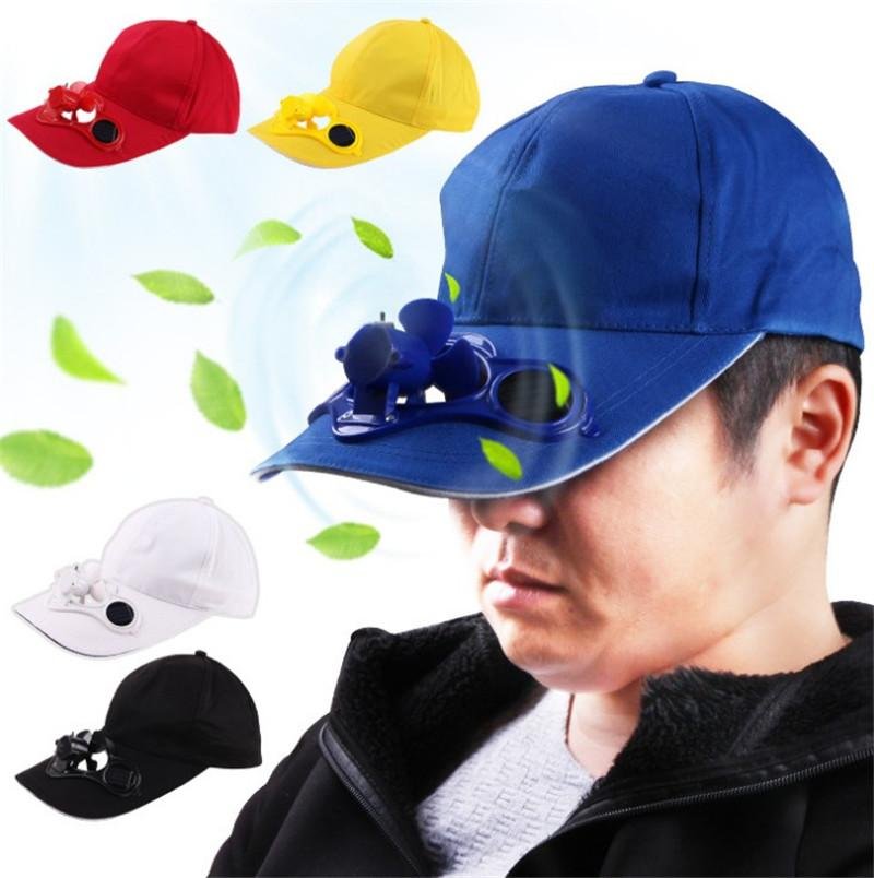 Sport hat cap with solar power fan