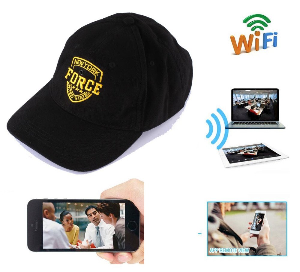 Hd wifi hat security camera cap