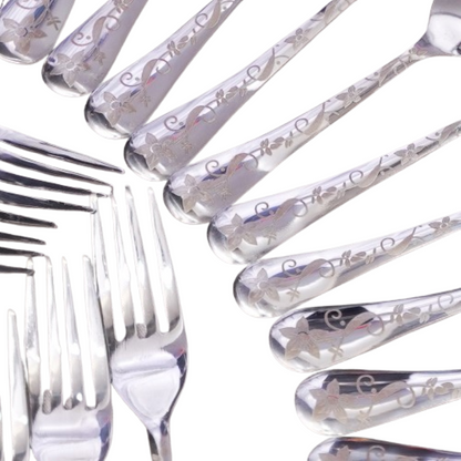 Stainless Steel Floral Printed 29pcs Cutlery Set