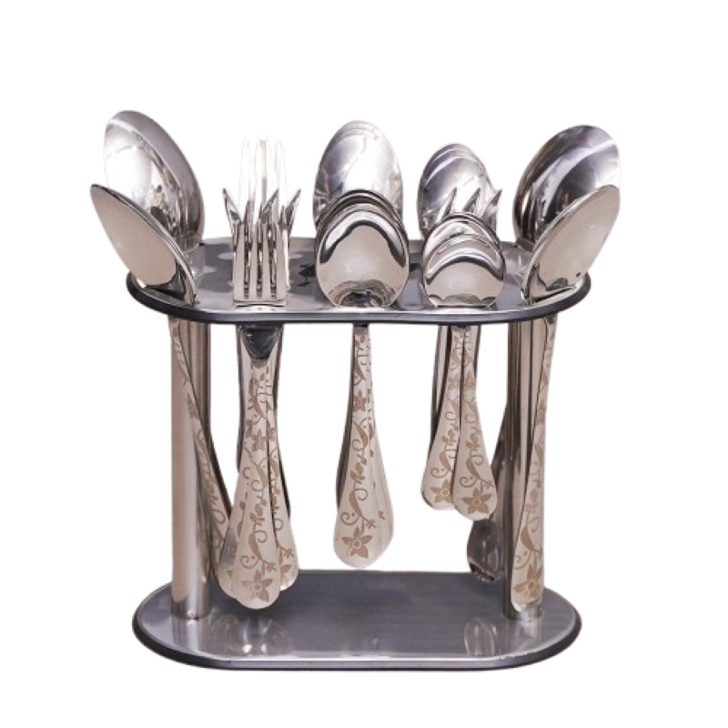 Stainless Steel Floral Printed 29pcs Cutlery Set