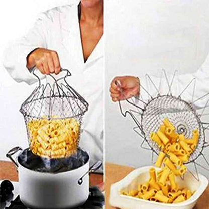 Steam rinse deep fry chef magic mesh basket
