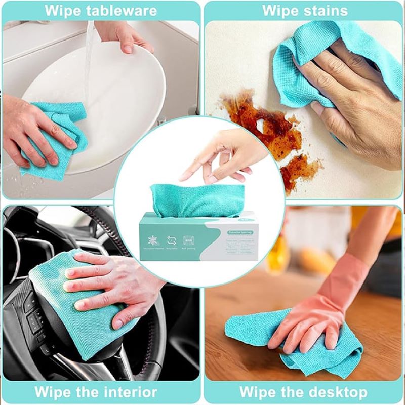 20 PCS Microfiber tissue cloth box cleaning towel reusable and washable