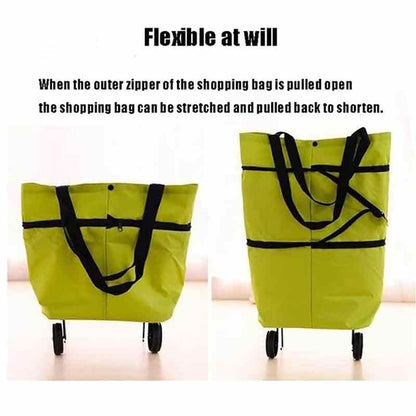 Foldable multi-function trolley bag grocery bags with wheels