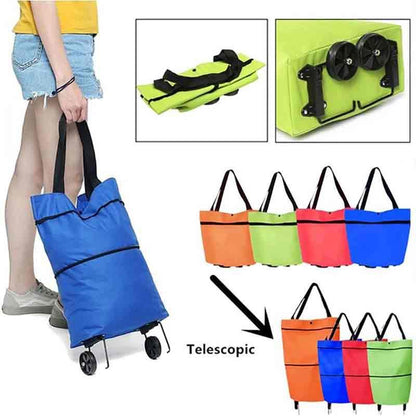 Foldable multi-function trolley bag grocery bags with wheels