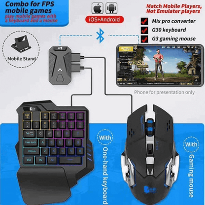 Gaming Wireless Bluetooth 5 In 1 Combo Keyboard And Mouse