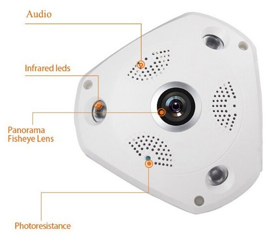 Ip Wifi VR Camera 360 Degree Fisheye