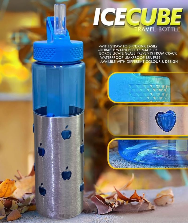 Water bottle for travelling steel water bottle with ice pack water bottle with sipper for gym